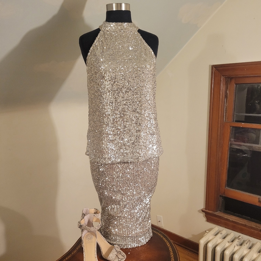 Rachel Zoe 2 Piece Sequin Dress Size M